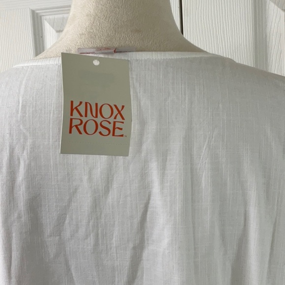 Women's Kimono Short Sleeve Embroidered A-Line Dress Knox Rose White Size 3X - Picture 11 of 15